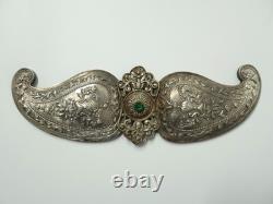 Old large Ottoman Empire Balkan ethnic silver buckle, 19th century