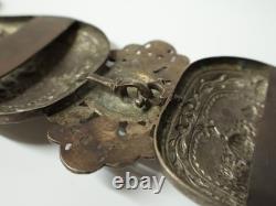 Old large Ottoman Empire Balkan ethnic silver buckle, 19th century