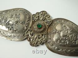Old large Ottoman Empire Balkan ethnic silver buckle, 19th century