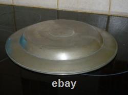 Old large round deep pewter platter with cardinal hallmark, 29 cm, 1.1 kg