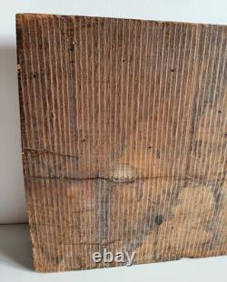 Old oak bas-relief, carved wooden panel, 19th century