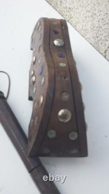 Old rare patented TRUCHE decoy mirror, with iron stake to restore