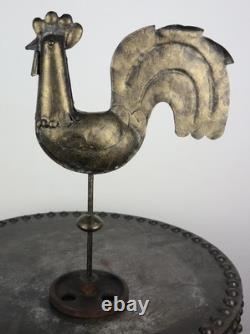 Old rooster church steeple weathervane zinc copper folk art 2461