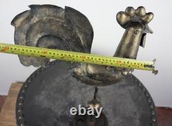 Old rooster church steeple weathervane zinc copper folk art 2461