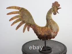 Old rooster weather vane church steeple zinc copper folk art 2280