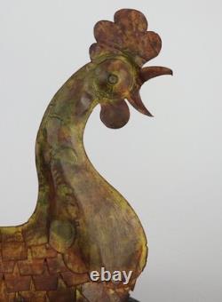 Old rooster weather vane church steeple zinc copper folk art 2280
