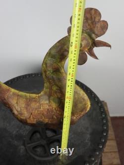 Old rooster weather vane church steeple zinc copper folk art 2280