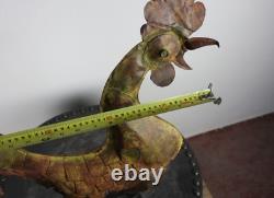 Old rooster weather vane church steeple zinc copper folk art 2280