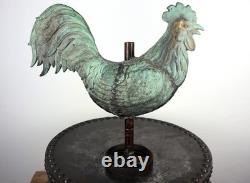Old rooster weather vane church steeple zinc copper folk art 2409