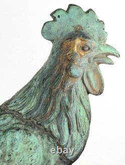 Old rooster weather vane church steeple zinc copper folk art 2409
