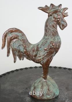 Old rooster weather vane church steeple zinc copper folk art 2946