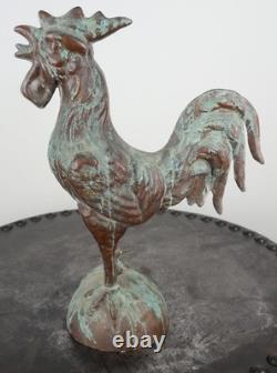 Old rooster weather vane church steeple zinc copper folk art 2946