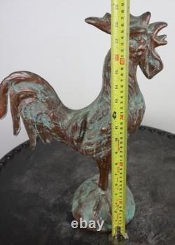 Old rooster weather vane church steeple zinc copper folk art 2946