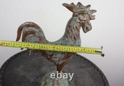 Old rooster weather vane church steeple zinc copper folk art 2946