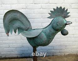 Old rooster weathervane church steeple zinc copper folk art ridge tiles