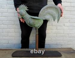 Old rooster weathervane church steeple zinc copper folk art ridge tiles