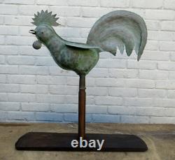 Old rooster weathervane church steeple zinc copper folk art ridge tiles
