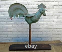 Old rooster weathervane church steeple zinc copper folk art ridge tiles