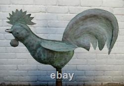 Old rooster weathervane church steeple zinc copper folk art ridge tiles