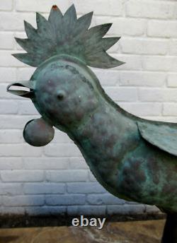 Old rooster weathervane church steeple zinc copper folk art ridge tiles