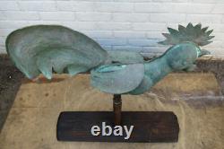 Old rooster weathervane church steeple zinc copper folk art ridge tiles