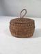 Old Snuffbox, Folk Art Box, Bark With Scalloped Edges, Turned, 19th Century