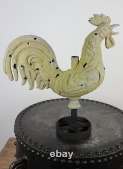 Old weather vane rooster church steeple zinc copper folk art 2412