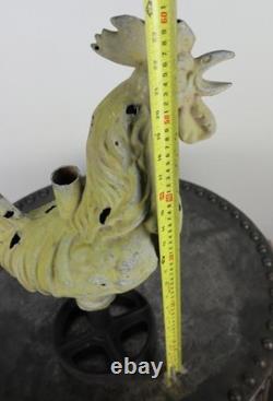 Old weather vane rooster church steeple zinc copper folk art 2412