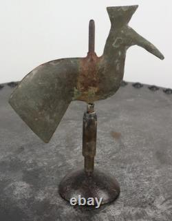 Old weather vane rooster church steeple zinc copper folk art 2702