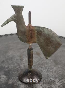 Old weather vane rooster church steeple zinc copper folk art 2702