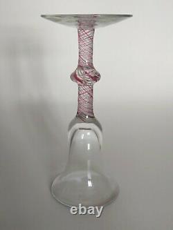 Opaque Red And White Twist Stem Glass Twist Glass Watermark Red And White 18th