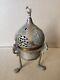Ottoman Incense Burner Xixth Century, Brass With Silver Inserts
