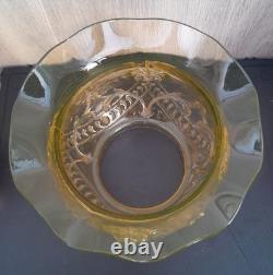 Ouraline Pair of Art Deco Copper Oil Lamps with Uranium Vaseline Glass