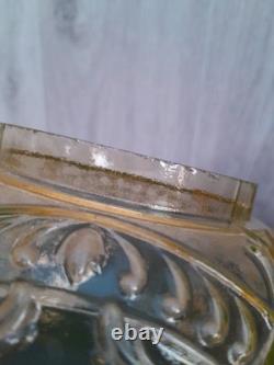 Ouraline Pair of Art Deco Copper Oil Lamps with Uranium Vaseline Glass