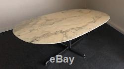 Oval Table Made Of Roche Bobois Carrara Marble. Very Good State