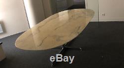 Oval Table Made Of Roche Bobois Carrara Marble. Very Good State