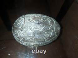 PRISONER'S WORK Coconut carved by a convict from Toulon April 1915 WWI