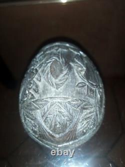 PRISONER'S WORK Coconut carved by a convict from Toulon April 1915 WWI