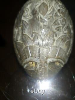 PRISONER'S WORK Coconut carved by a convict from Toulon April 1915 WWI