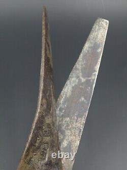 Pair Of Ancient Scissors In Iron Forge Many Poincons Anciennes Art Populaire