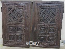 Pair Of Carved Wood Panels 16-17th / Doors Haute-era / Carved Wood