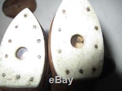 Pair Of Needle Wooden Shoes Folk Art Dice In England 19th