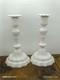 Pair Of 2 Superb Antique Candle Holders In Ceramic Faience Jean Roger