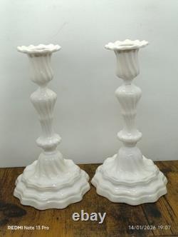 Pair of 2 Superb Antique Candle Holders in Ceramic Faience Jean Roger