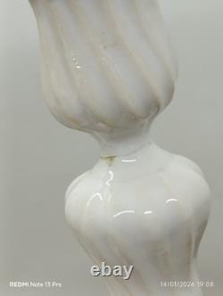 Pair of 2 Superb Antique Candle Holders in Ceramic Faience Jean Roger