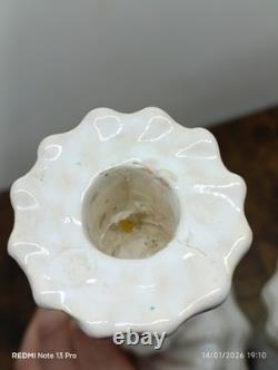 Pair of 2 Superb Antique Candle Holders in Ceramic Faience Jean Roger