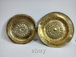 Pair of Ancient Alms Basins. Repoussé Copper or Brass. Spain. 18th Century