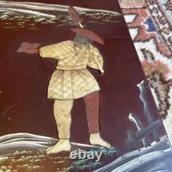 Pair of Lacquered and Decorated Panels Japan Mount FUJI Meiji Period Very Rare