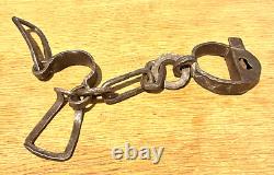 Pair of forged iron shackles from the 18th century