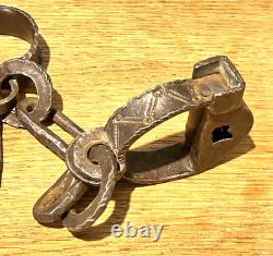Pair of forged iron shackles from the 18th century